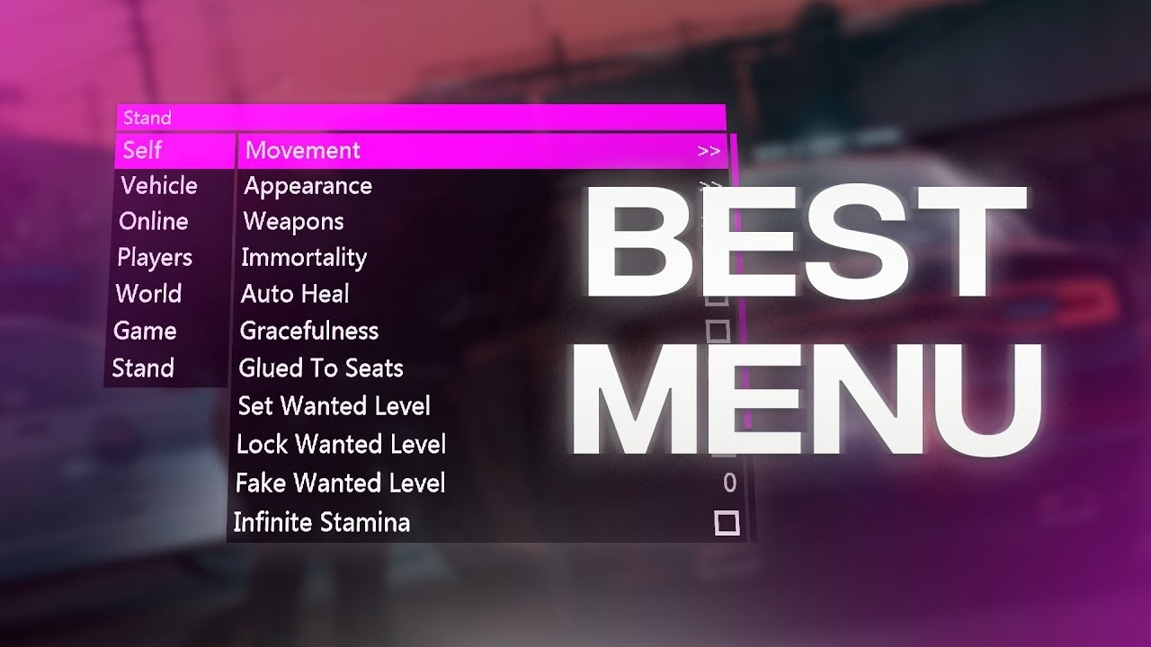 Stand GTA 5 Mod Menu overview screenshot